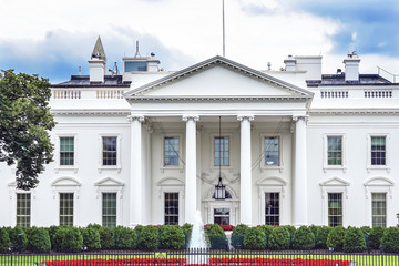 Fototapeta na wymiar White House Door Washington Monument Pennsylvania Ave Washington DC