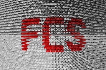 FCS in the form of binary code, 3D illustration