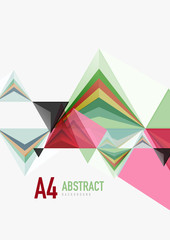 Triangular low poly vector a4 size geometric abstract template