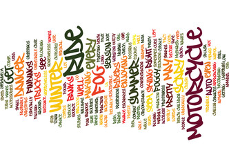 FOGGY MOTORCYCLE RIDE Text Background Word Cloud Concept