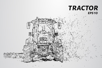 Tractor of the particles. The tractor consists of dots and circles. vector illustration.