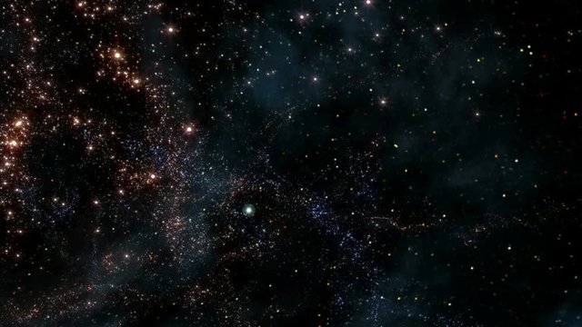 The Heavens 0105: Flying through star fields in deep space (Loop).