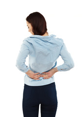 Woman massaging back pain