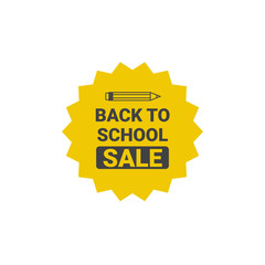 Back To School Seasonal Sale Tag Poster Shopping Discounts Label Isolated Flat Vector Illustration