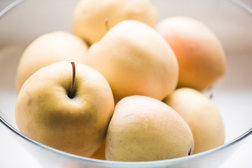Apples in glass basket