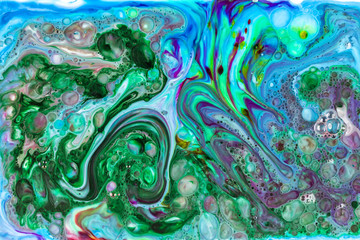 Abstract ink in liquid chaos background