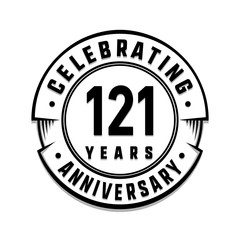 121 years anniversary logo template. Vector and illustration.