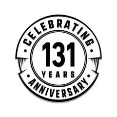 131 years anniversary logo template. Vector and illustration.