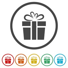 Gift box icons set - Illustration 