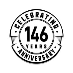 146 years anniversary logo template. Vector and illustration.