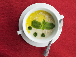 Oatmeal porridge on milk