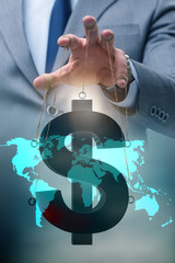 American dollar in floating exchange rate concept