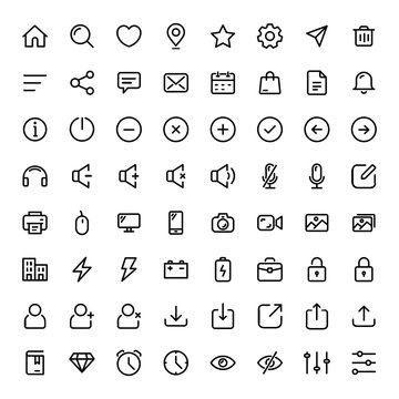 Basic Icon Set For Web And Mobile Ui