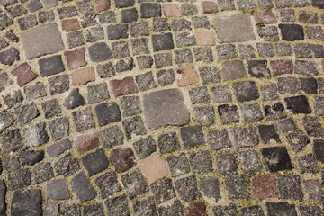 Old decorative paving stones in the center of Lviv