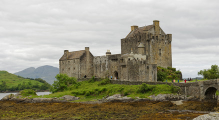 Fototapeta premium Eilean Donan Castle, a landmark in the Kyle of Lochalsh, Scotland, United Kingdom