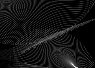 geometric pattern of white lines on a black background