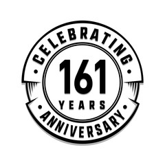161 years anniversary logo template. Vector and illustration.
