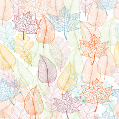 Autumn leaves seamless pattern