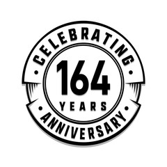 164 years anniversary logo template. Vector and illustration.
