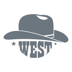 Wild west cowboy hat logo, simple style