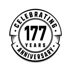 177 years anniversary logo template. Vector and illustration.
