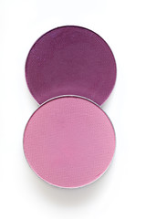 round pink eye shadow  isolated on  white background