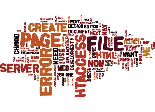 ERROR PAGES WHAT ARE THEY AND HOW DO YOU CREATE ONE Text Background Word Cloud Concept