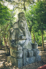 Fototapeta na wymiar Ganesh Elephant God Statue in a garden