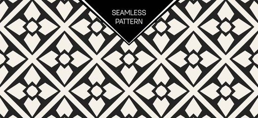 Abstract concept vector monochrome geometric pattern. Black and white minimal background. Creative illustration template. Seamless stylish texture. For wallpaper, surface, web design, textile, decor.