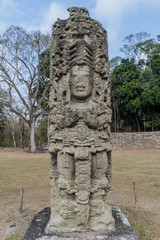 Stela at the archaeological site Copan, Honduras