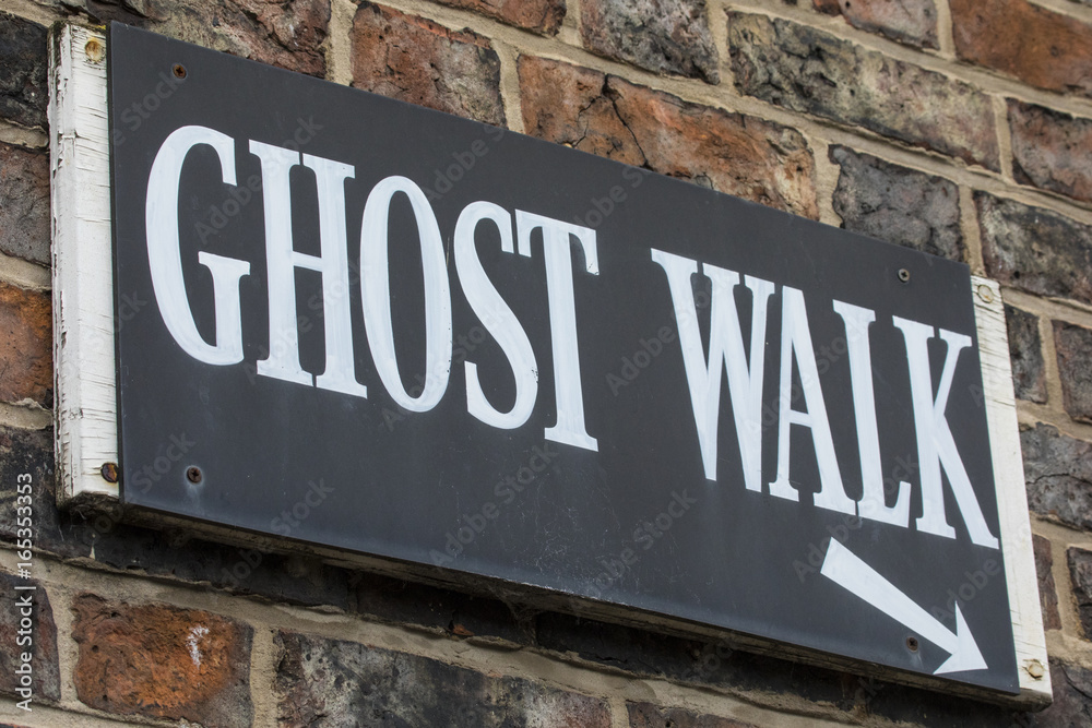 Wall mural Ghost Walk Sign