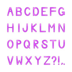 vector shiny letters set