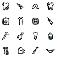Dentist Icons Freehand 2 Color