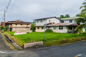 Fototapeta na wymiar Houses in Bocas del Toro town, Panama