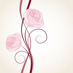 Vintage floral background with flower rose. Element for design.