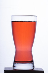 red drink in the glass