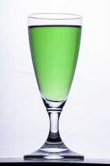 green drink in the glass