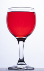 red drink in the glass