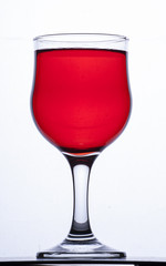 red drink in the glass