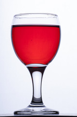 red drink in the glass