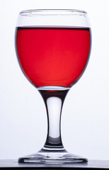 red drink in the glass