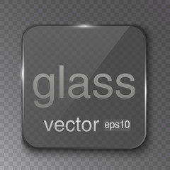 vector glass plate on transparent background.
