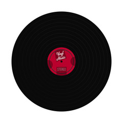 Vinyl realistic record. Retro sound carrier. Vector illustration.