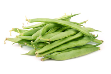 Green beans isolated on a white background