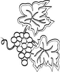 Fototapeta premium wein weintrauben stilisiert