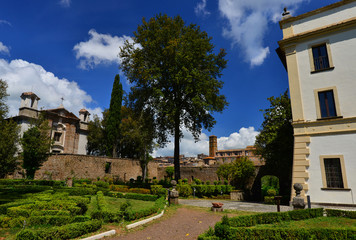 Fototapeta na wymiar Villa Savorelli public park in Sutri, a small town near Rome
