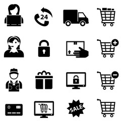 Online Shopping and E-commerce Icons - 165361328