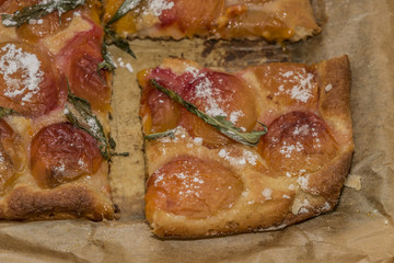 Apricot marijuana orange pie after baking