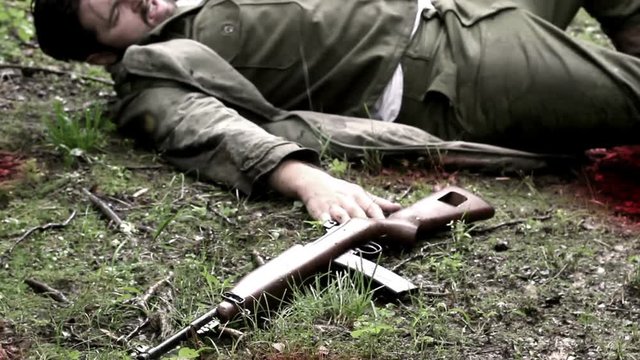 Korean War Action Footage - American Soldier dies in the jungles of North Korea from gunshot wounds