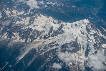 Flug über das Mont Blanc Massiv